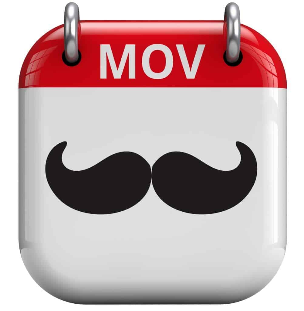 Movember moustache month isolated 3D calendar icon.