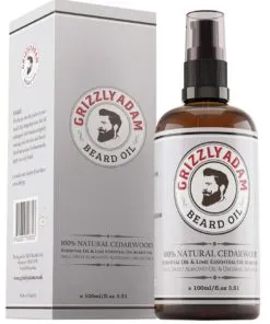 Grizzly Adam 100ml Cedarwood Beard Oil bottle for nourishing and conditioning beards