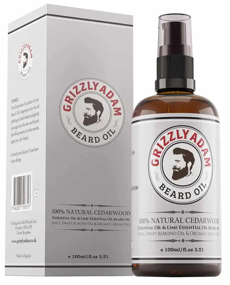 Grizzly Adam 100ml Cedarwood Beard Oil bottle for nourishing and conditioning beards
