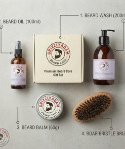 Grizzly Adam Premium Beard Care Gift Set + Boar Bristle Brush