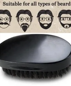 Black Boar Hair Beard Brush - Use with Balm & Beard Oil to Style & Groom - Buy Online
