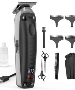 Professional Cordless Hair Clippers for Men & Kids – Rechargeable Hair Cutting Kit with LED Display, Quiet Rotary Motor, Stainless Steel Blades, Fast Charging, Waterproof Electric Hair Trimmer