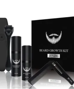 Beard Growth Kit With Derma Roller, Activator Serum, Sanitiser & Comb