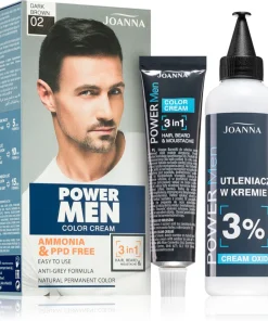 Beard dye - Ammonia-free and PPD-free for Sensitive Skin - Various Brands Safe Formula - Dark Brown - Power men