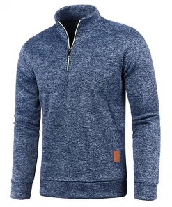 Casual Half Zip Jumper for Men Stylish Autumn Sweater<span> - </span>Navy blue, XXL