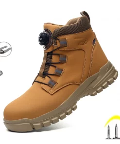Waterproof Steel Toe Work Boots – Anti-Smash, Anti-Puncture Safety Leather Boots
