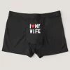 Men’s Big & Tall Boxer Briefs – “I Love My Wife” Print | Breathable No-Fly Underwear by Grizzly Adam