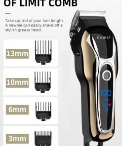 Cordless Beard Trimmer for Men – Professional Hair Clipper with LCD Display, Rechargeable Electric Grooming Kit