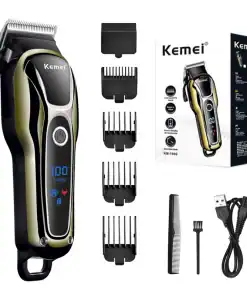 Cordless Beard Trimmer for Men – Professional Hair Clipper with LCD Display, Rechargeable Electric Grooming Kit