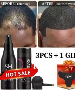 Sevich Hair Fibers Set – Keratin Hair Building Powder with Strong Hold Spray (3pcs, 25g + 100ml)