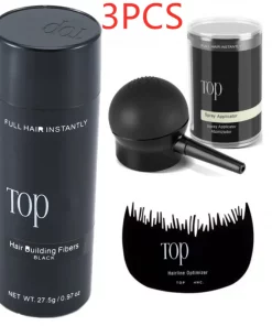 Keratin Hair Building Fibers – Natural Hair Thickening Powder for Men & Women, Instant Hair Loss Concealer, Fuller Hair in Seconds (3pcs 27.5g)