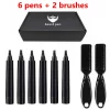 Void Beard Filler Pencil Black or Brown (Set of 3/6) with blending brush, Easily Fill with beard pencil filler for men, Water/Sweat Proof for All Hair Types