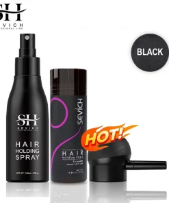Sevich Hair Fibers Set – Keratin Hair Building Powder with Strong Hold Spray (3pcs, 25g + 100ml)