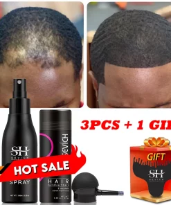 Sevich Hair Fibers Set – Keratin Hair Building Powder with Strong Hold Spray (3pcs, 25g + 100ml)