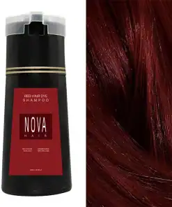Nova 3-in-1 Hair Dyeing Shampoo – Instant Colour & Grey Coverage, Natural Hair Dye for Men & Women, Nourishing Oil-Control Hair Care (200ml) - Red