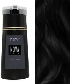 Nova 3-in-1 Hair Dyeing Shampoo – Instant Colour & Grey Coverage, Natural Hair Dye for Men & Women, Nourishing Oil-Control Hair Care (200ml) - Black