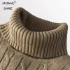 New Turtleneck Sweater Casual Men's Rollneck Knitted Sweater Keep Warm Men Jumper Woolen Sweater